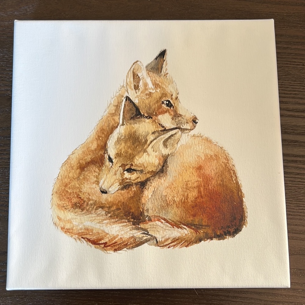 Cuddling Foxes Canvas